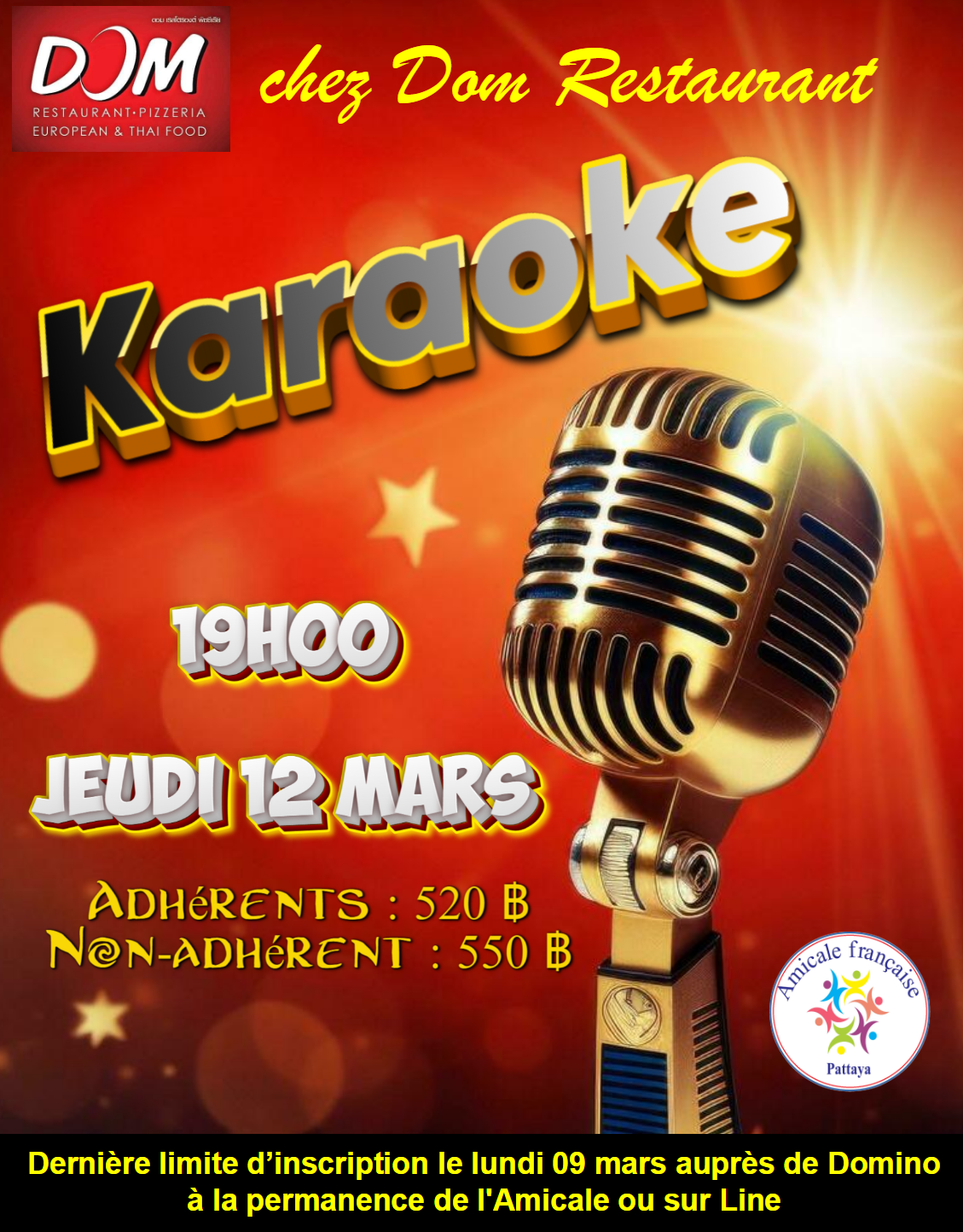 Soirée Karaoke 12 mars 2026