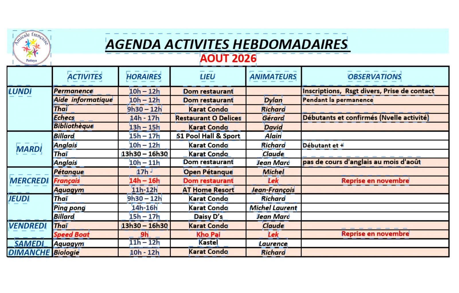 ActivitesRegulièresAou26